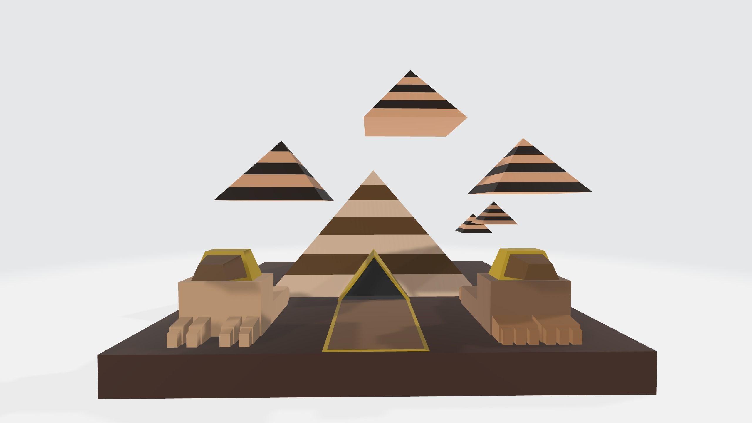 Future low poly floating pyramid Free low-poly 3D model_7