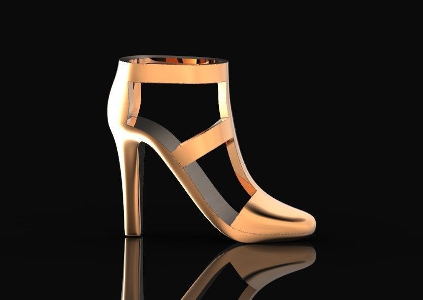 fashionable pendant womens shoes half-boot without stones 480 3D print model_20