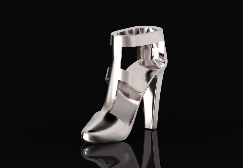 fashionable pendant womens shoes half-boot without stones 480 3D print model_16
