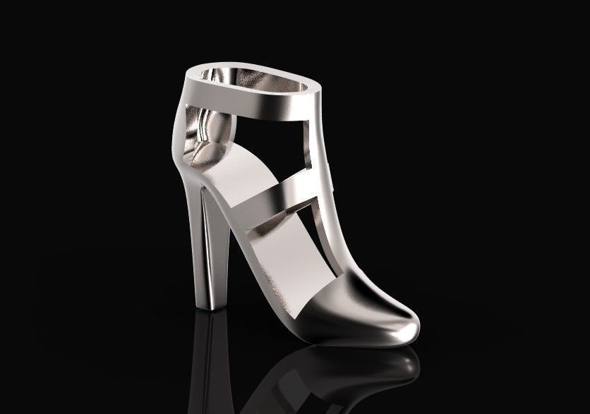 fashionable pendant womens shoes half-boot without stones 480 3D print model_17