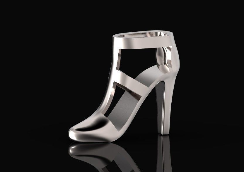 fashionable pendant womens shoes half-boot without stones 480 3D print model_3
