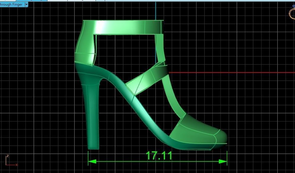 fashionable pendant womens shoes half-boot without stones 480 3D print model_8