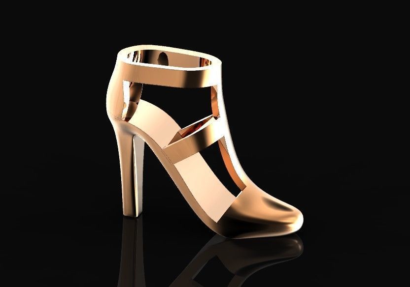 fashionable pendant womens shoes half-boot without stones 480 3D print model_22