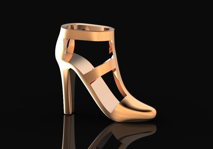 fashionable pendant womens shoes half-boot without stones 480 3D print model_19