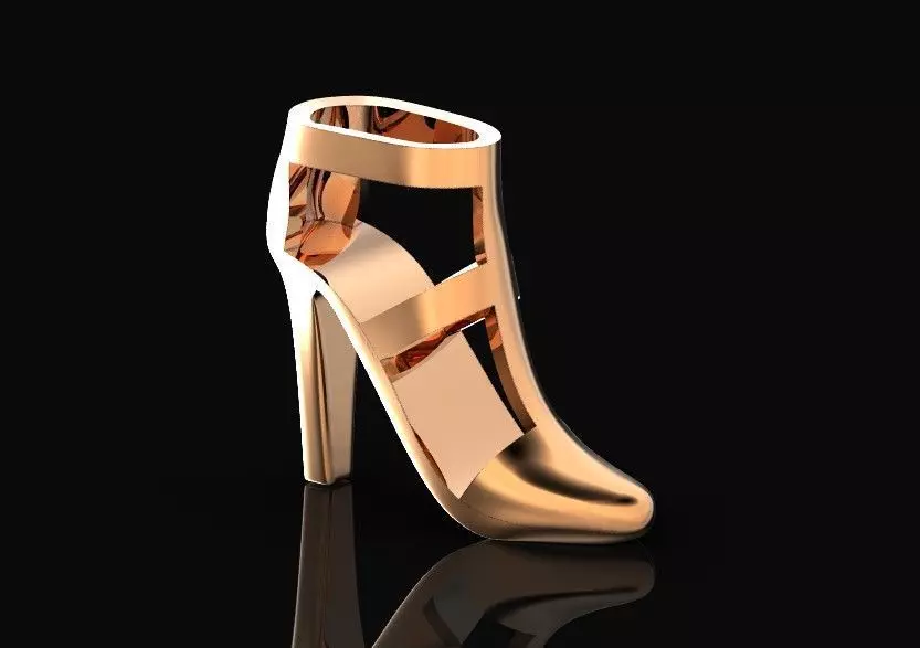 fashionable pendant womens shoes half-boot without stones 480 3D print model_0