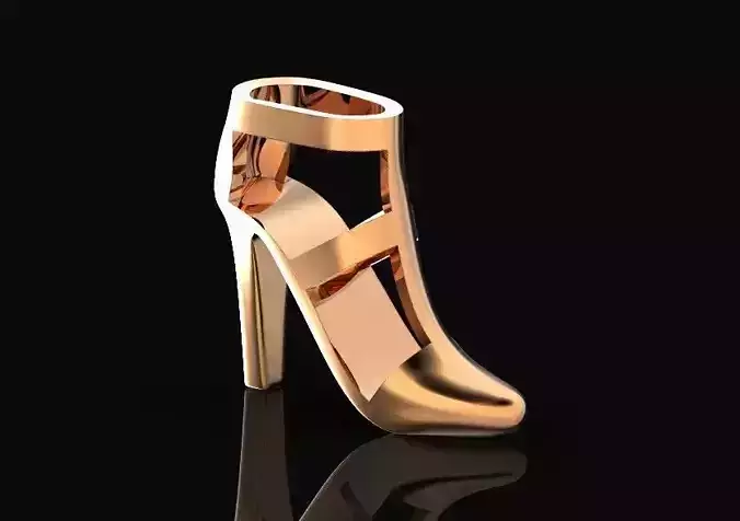fashionable pendant womens shoes half-boot without stones 480 3D print model