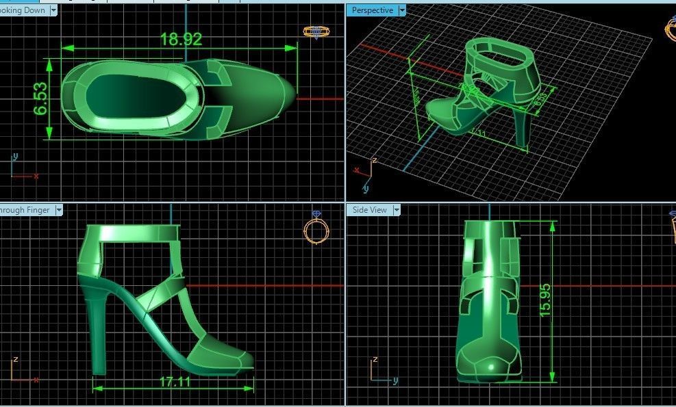 fashionable pendant womens shoes half-boot without stones 480 3D print model_5