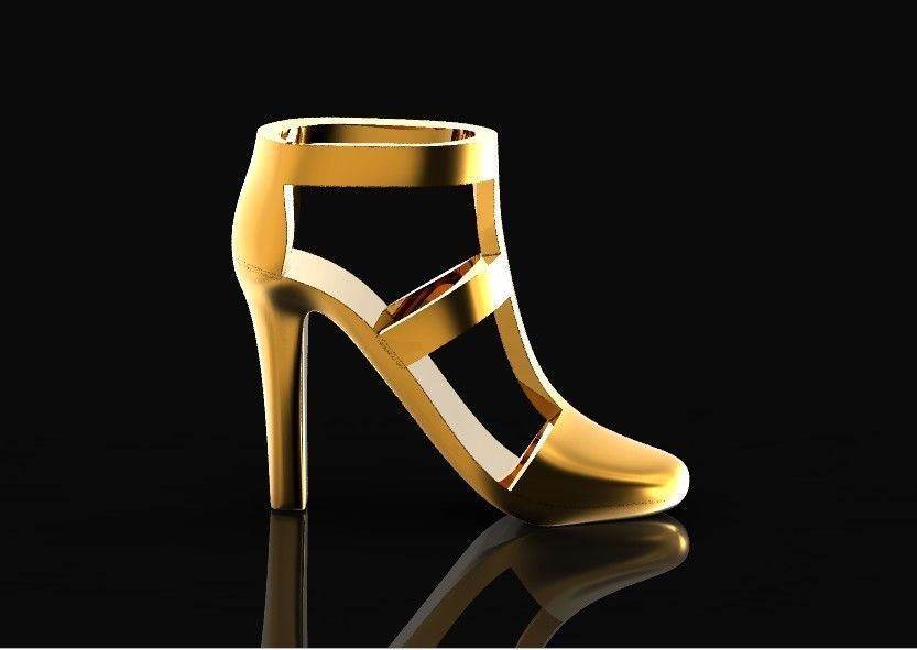 fashionable pendant womens shoes half-boot without stones 480 3D print model_24