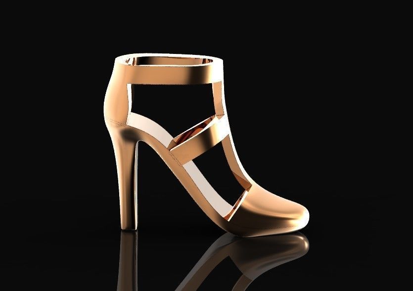 fashionable pendant womens shoes half-boot without stones 480 3D print model_23