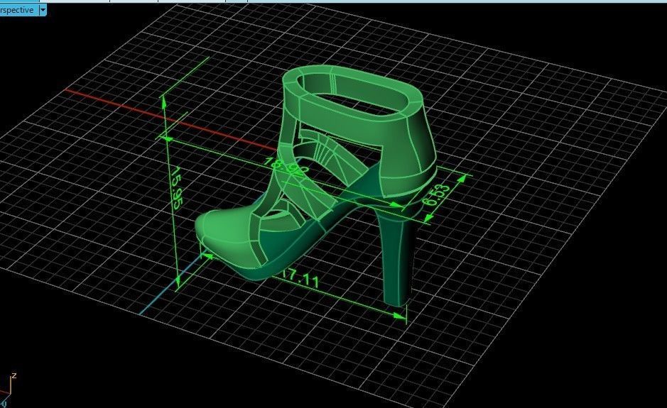 fashionable pendant womens shoes half-boot without stones 480 3D print model_9