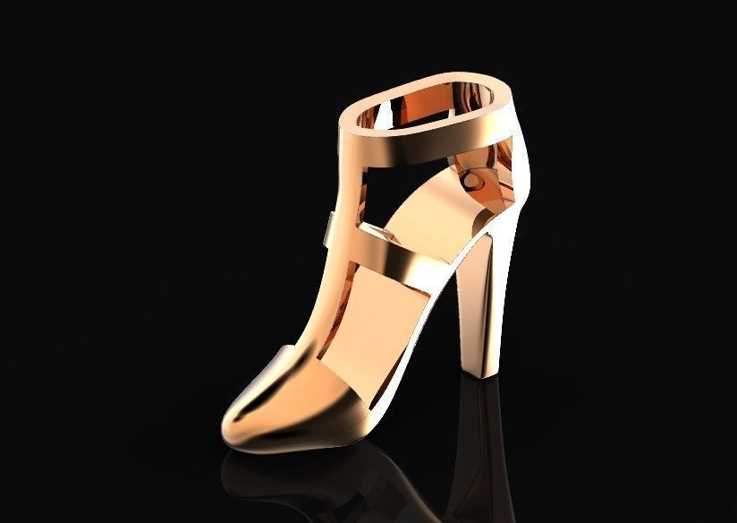 fashionable pendant womens shoes half-boot without stones 480 3D print model_2