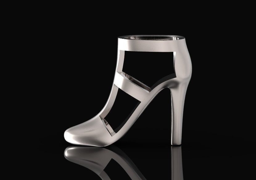 fashionable pendant womens shoes half-boot without stones 480 3D print model_4