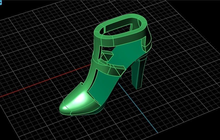 fashionable pendant womens shoes half-boot without stones 480 3D print model_12