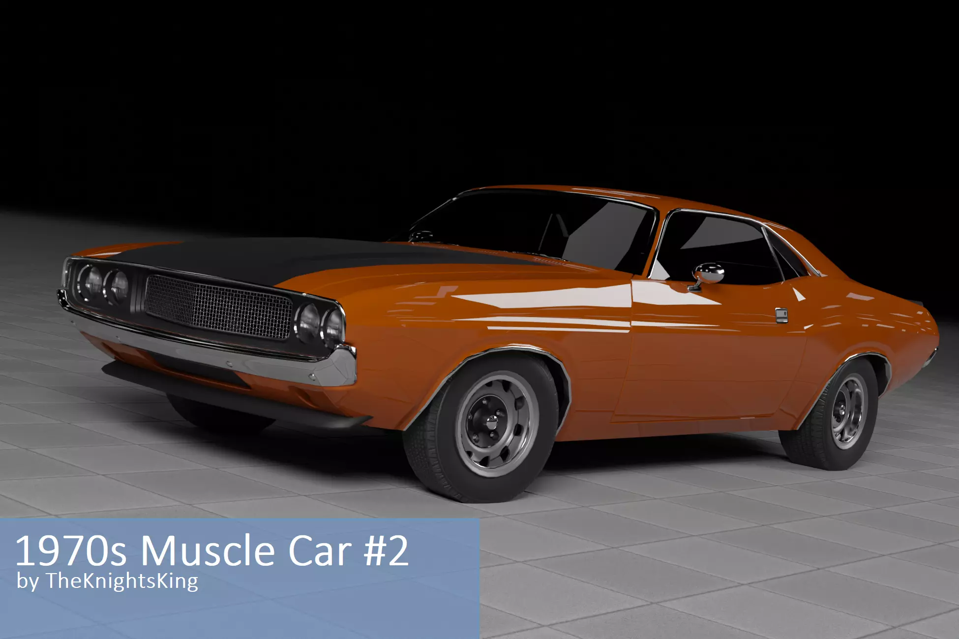 1970s Muscle Car 2 Low-poly 3D model