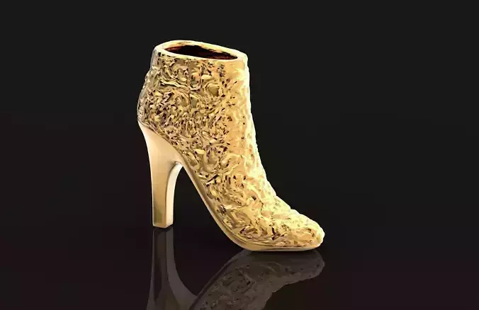  fashionable pendant womens shoes half boots with fur 480 3D print model