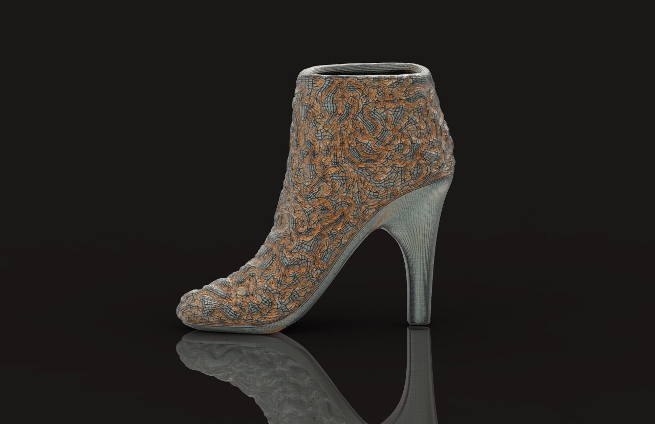  fashionable pendant womens shoes half boots with fur 480 3D print model_14