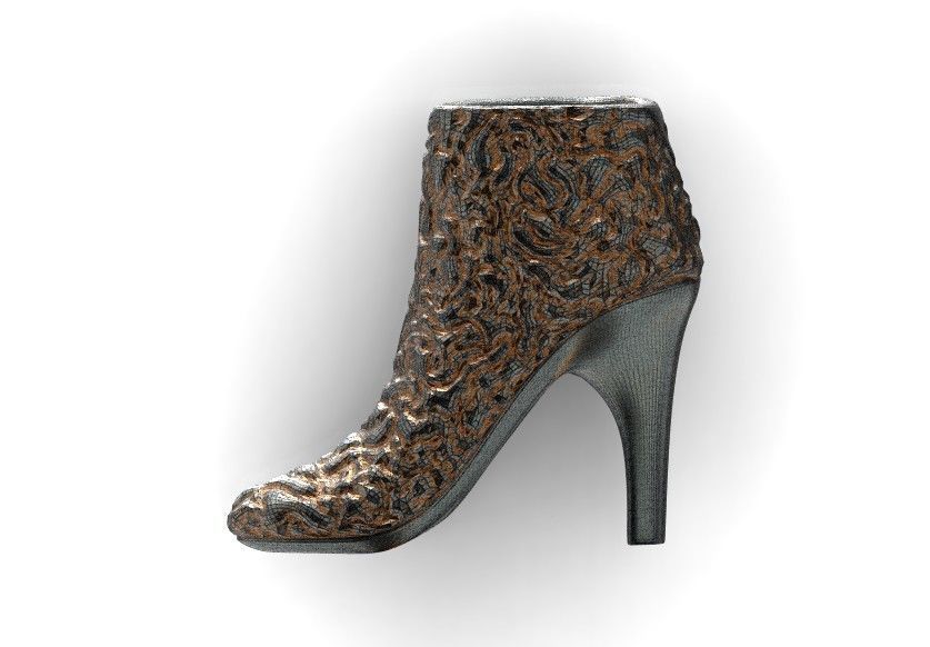  fashionable pendant womens shoes half boots with fur 480 3D print model_41