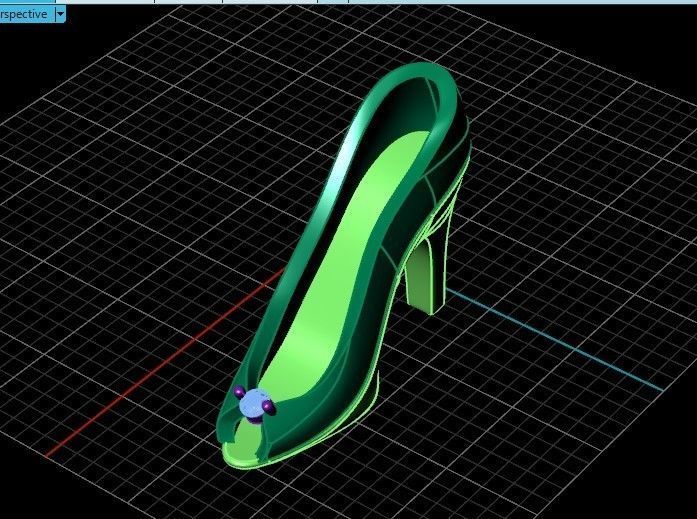 fashionable pendant womens shoe with stone 480 3D print model_30