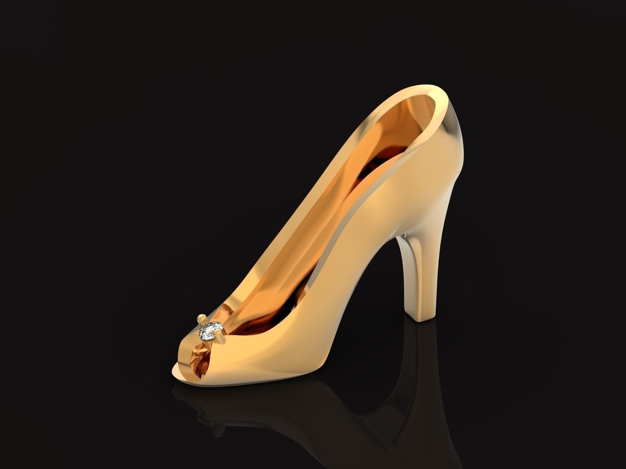 fashionable pendant womens shoe with stone 480 3D print model_7