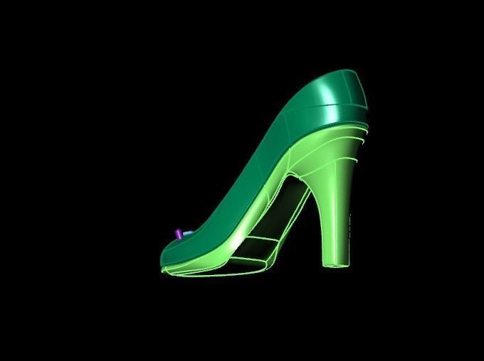 fashionable pendant womens shoe with stone 480 3D print model_31