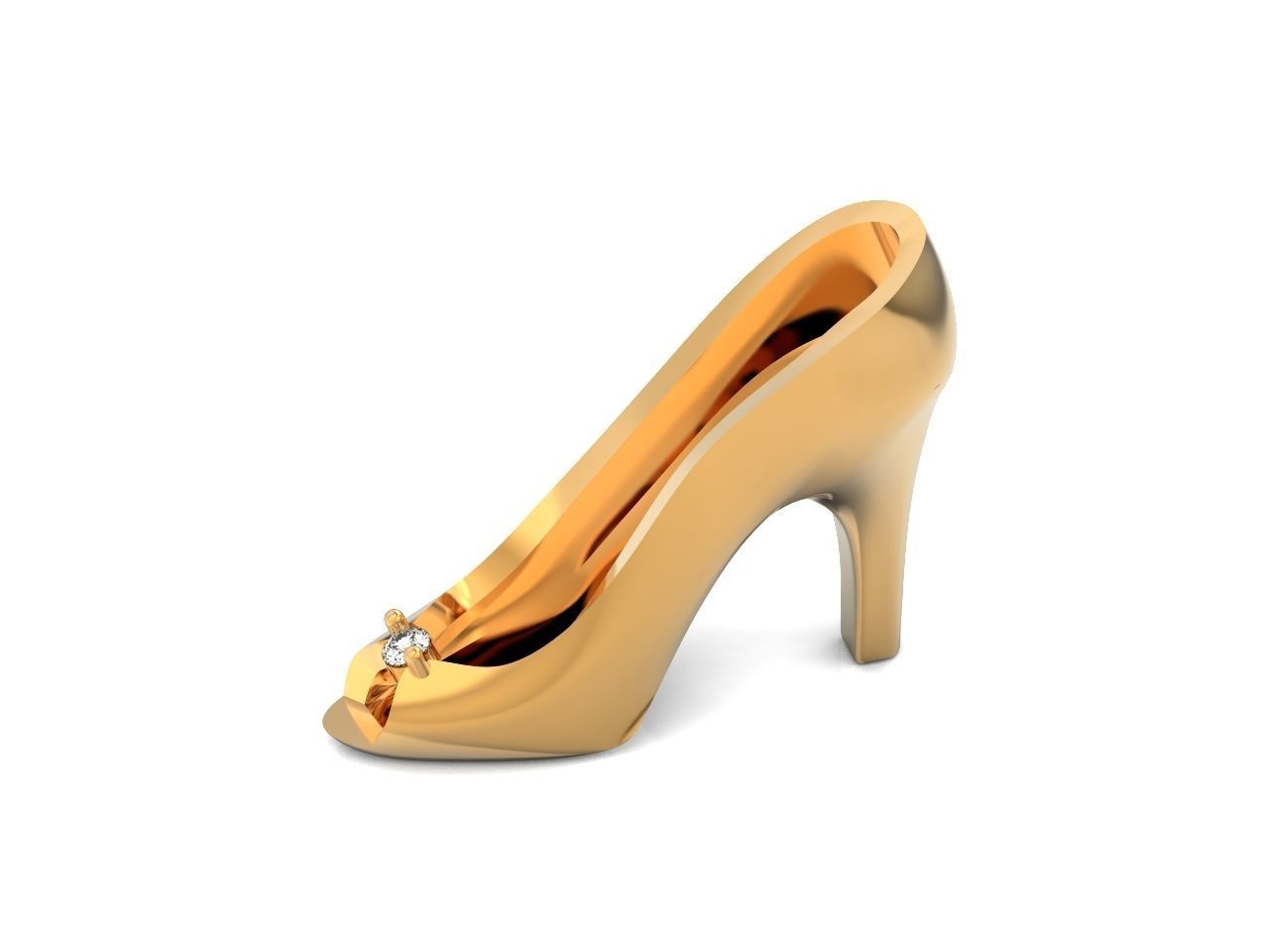 fashionable pendant womens shoe with stone 480 3D print model_11