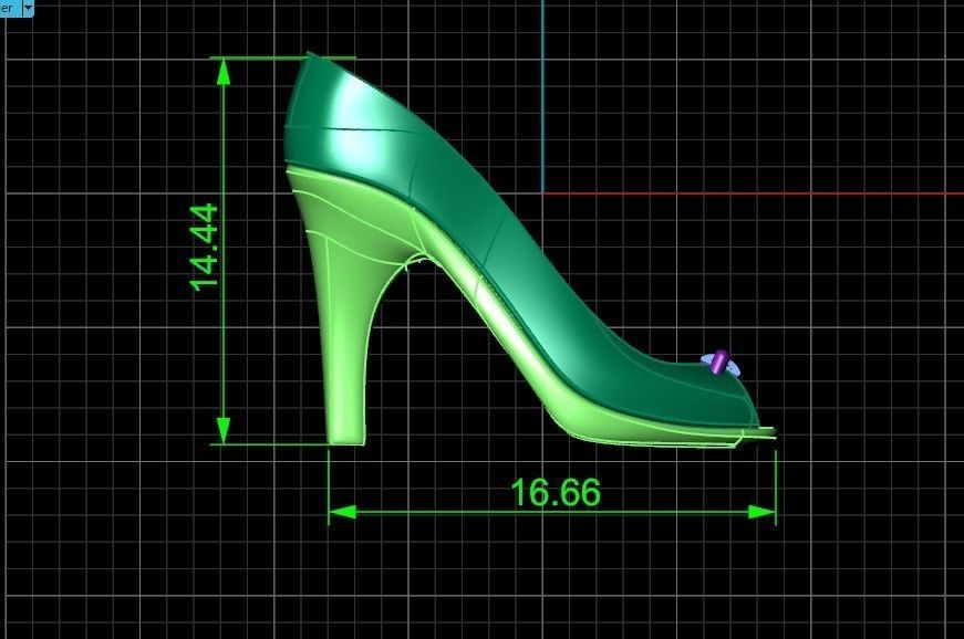 fashionable pendant womens shoe with stone 480 3D print model_28