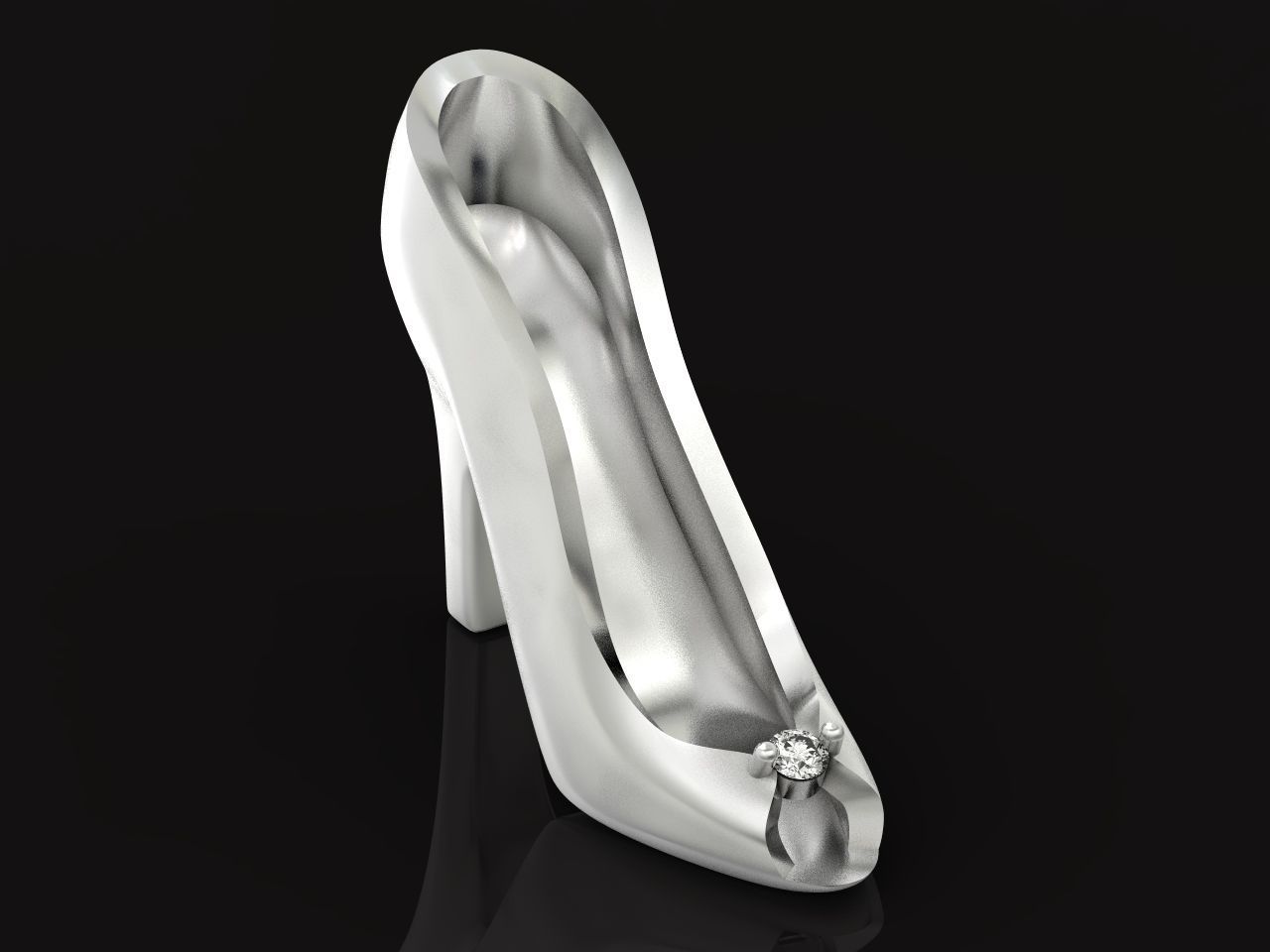 fashionable pendant womens shoe with stone 480 3D print model_3