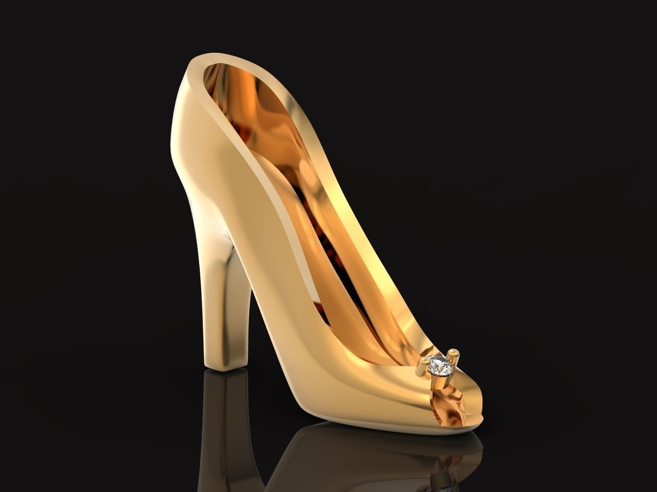 fashionable pendant womens shoe with stone 480 3D print model_4