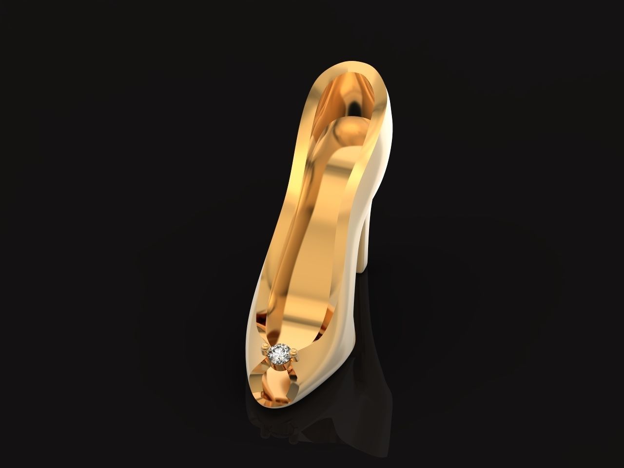 fashionable pendant womens shoe with stone 480 3D print model_5