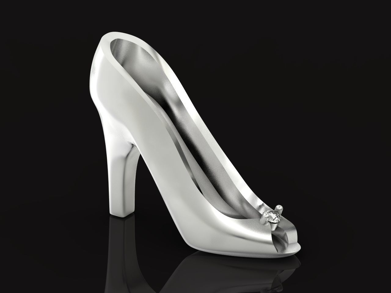 fashionable pendant womens shoe with stone 480 3D print model_18