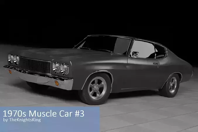 1970s Muscle Car 3 Low-poly 3D model