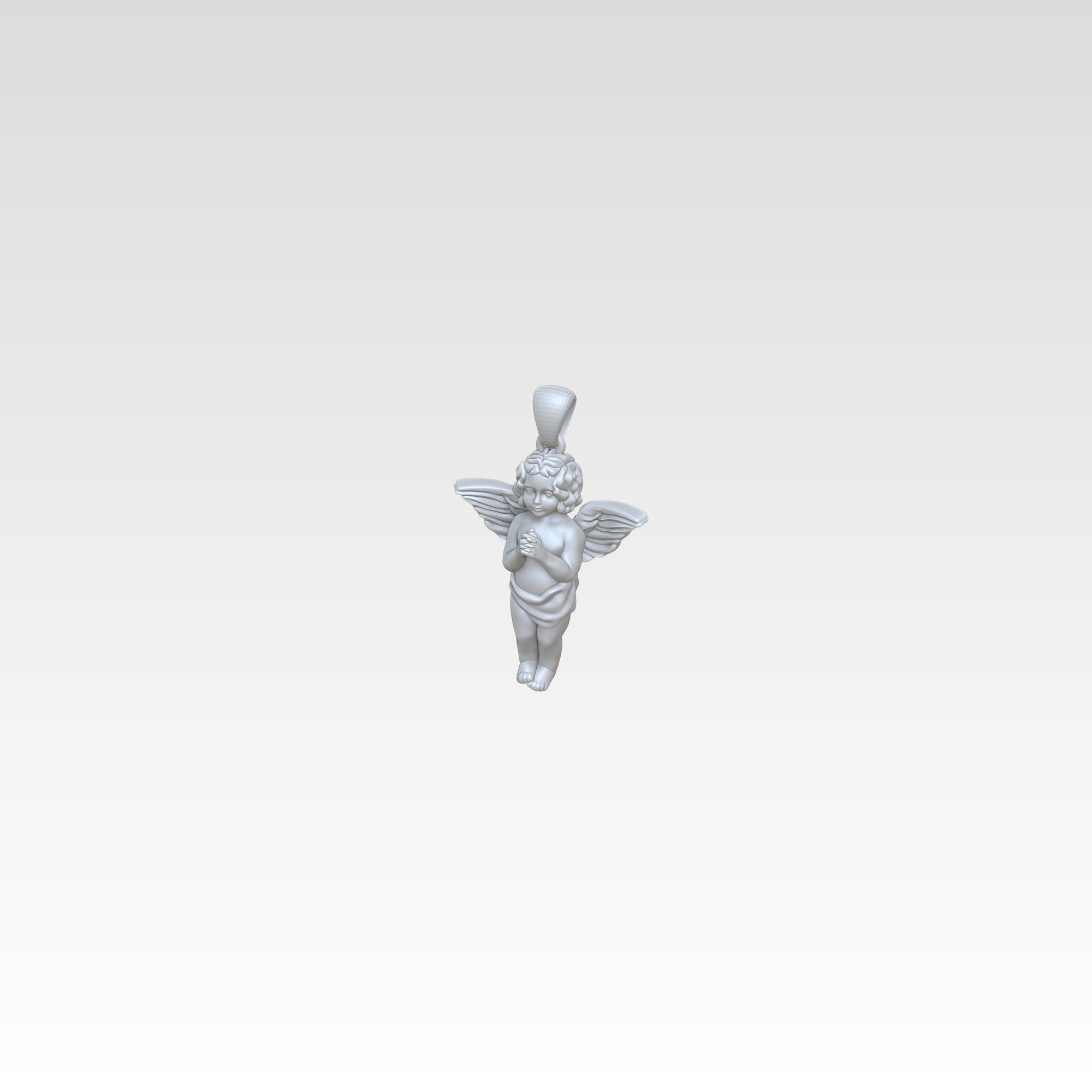 Angel Pendant  Free 3D print model_1