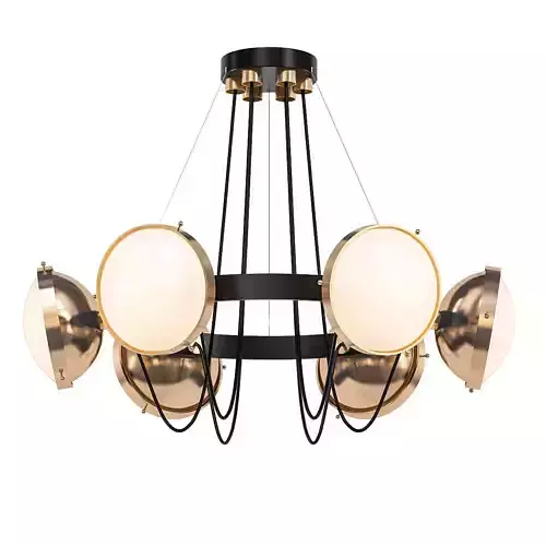 PHAROS light chandelier in brass and glass