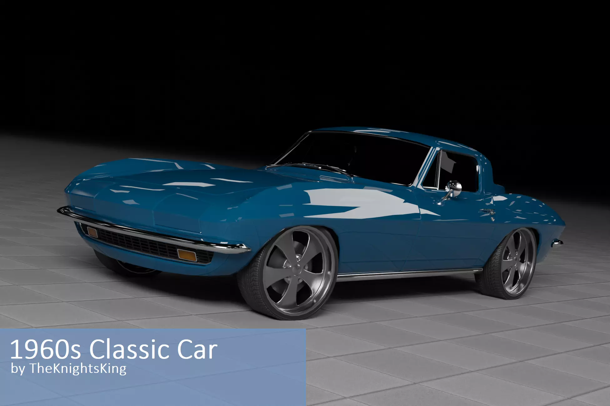1960s Classic Car Low-poly 3D model