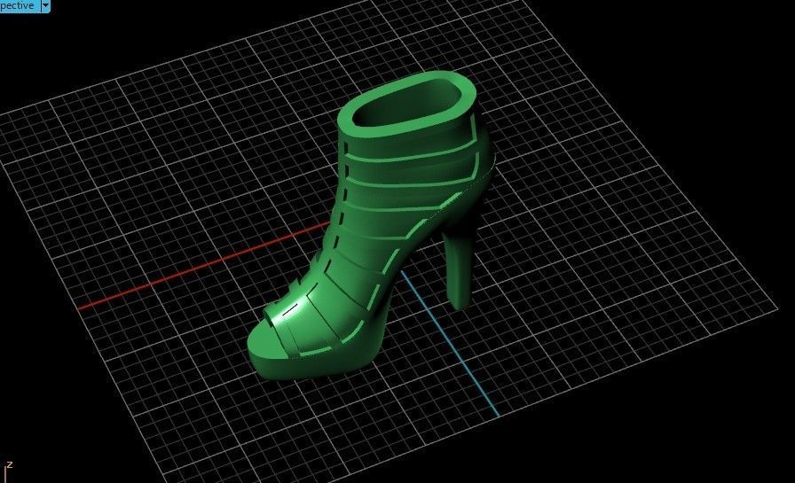 fashionable pendant womens shoes half boots  3D print model_37