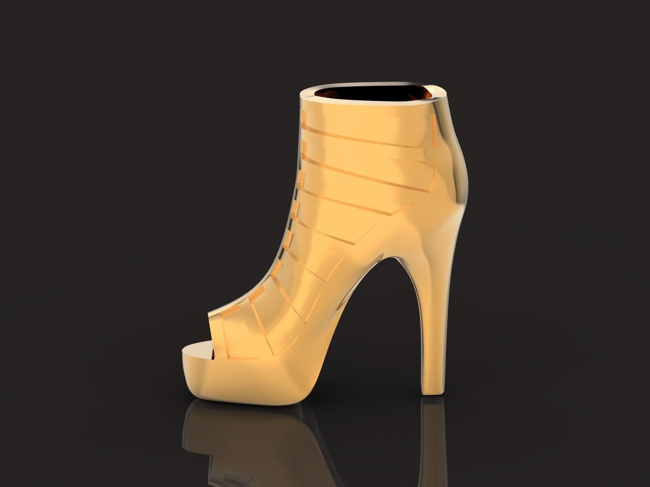 fashionable pendant womens shoes half boots  3D print model_12