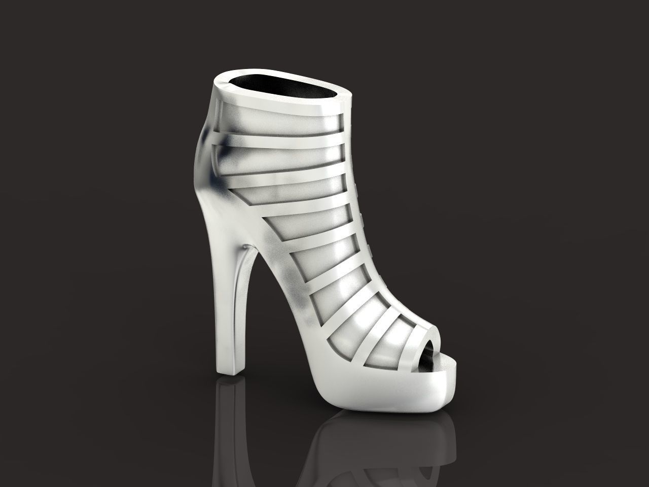 fashionable pendant womens shoes half boots  3D print model_18