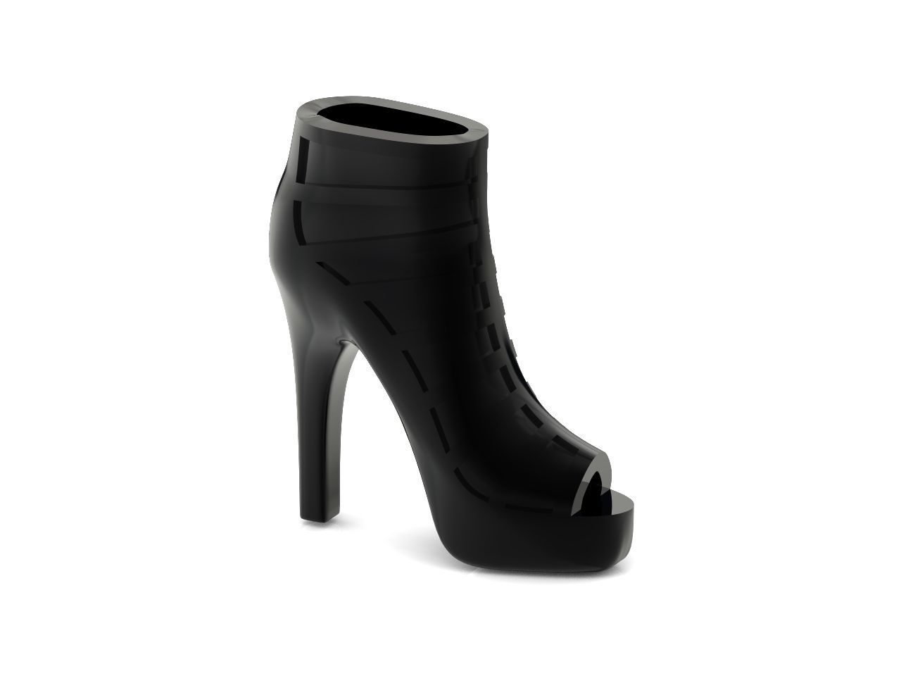 fashionable pendant womens shoes half boots  3D print model_24