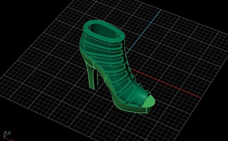 fashionable pendant womens shoes half boots  3D print model_33