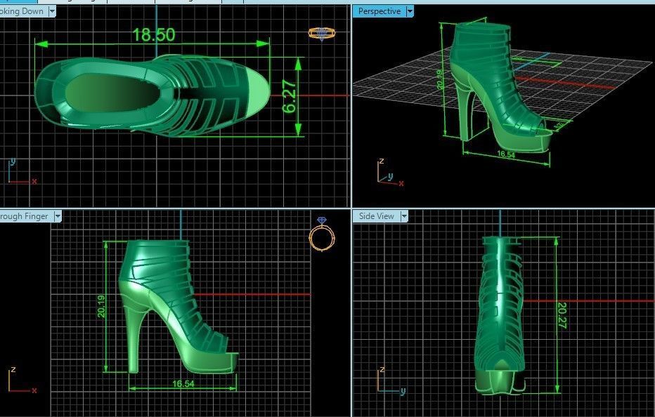 fashionable pendant womens shoes half boots  3D print model_26