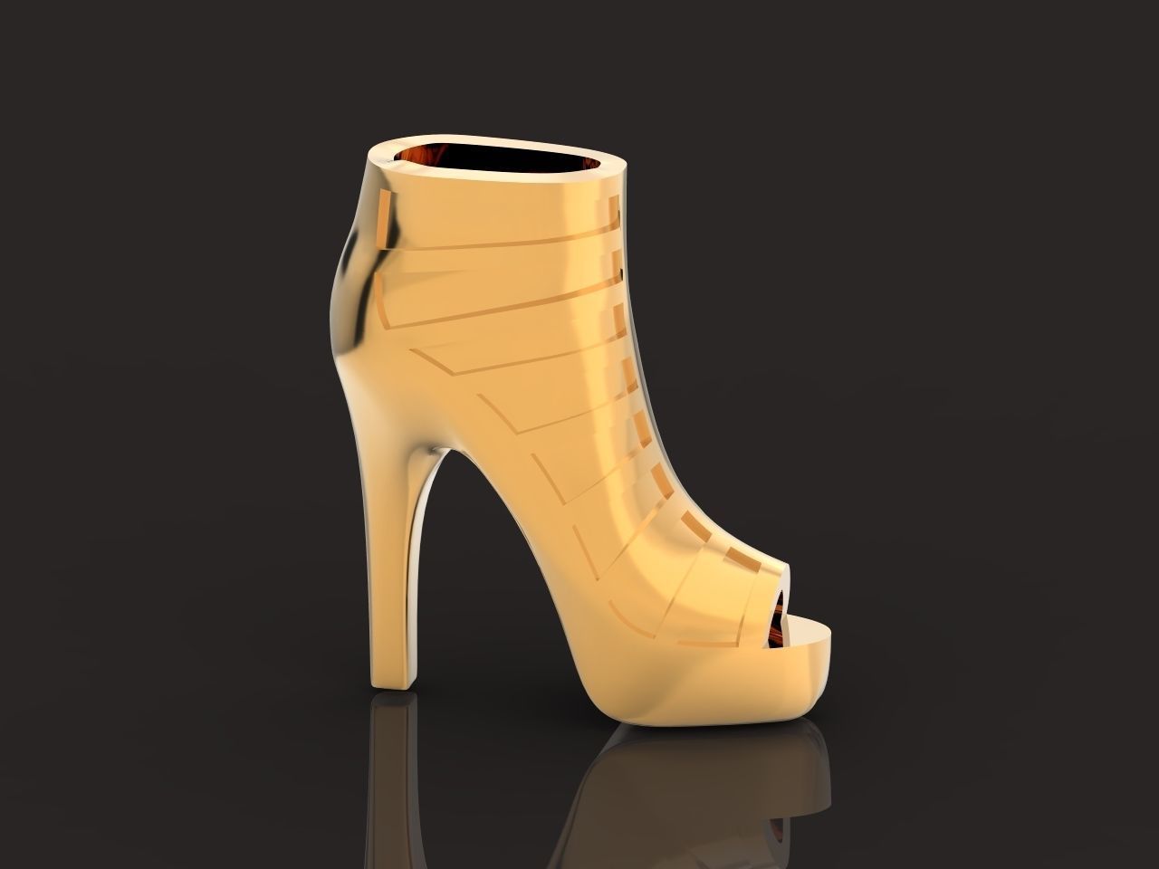 fashionable pendant womens shoes half boots  3D print model_7