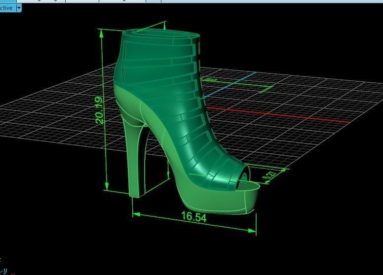 fashionable pendant womens shoes half boots  3D print model_30