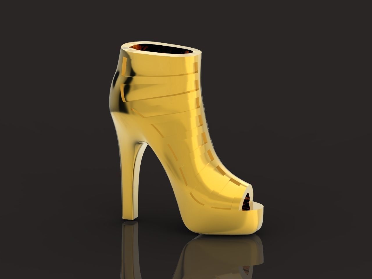 fashionable pendant womens shoes half boots  3D print model_13