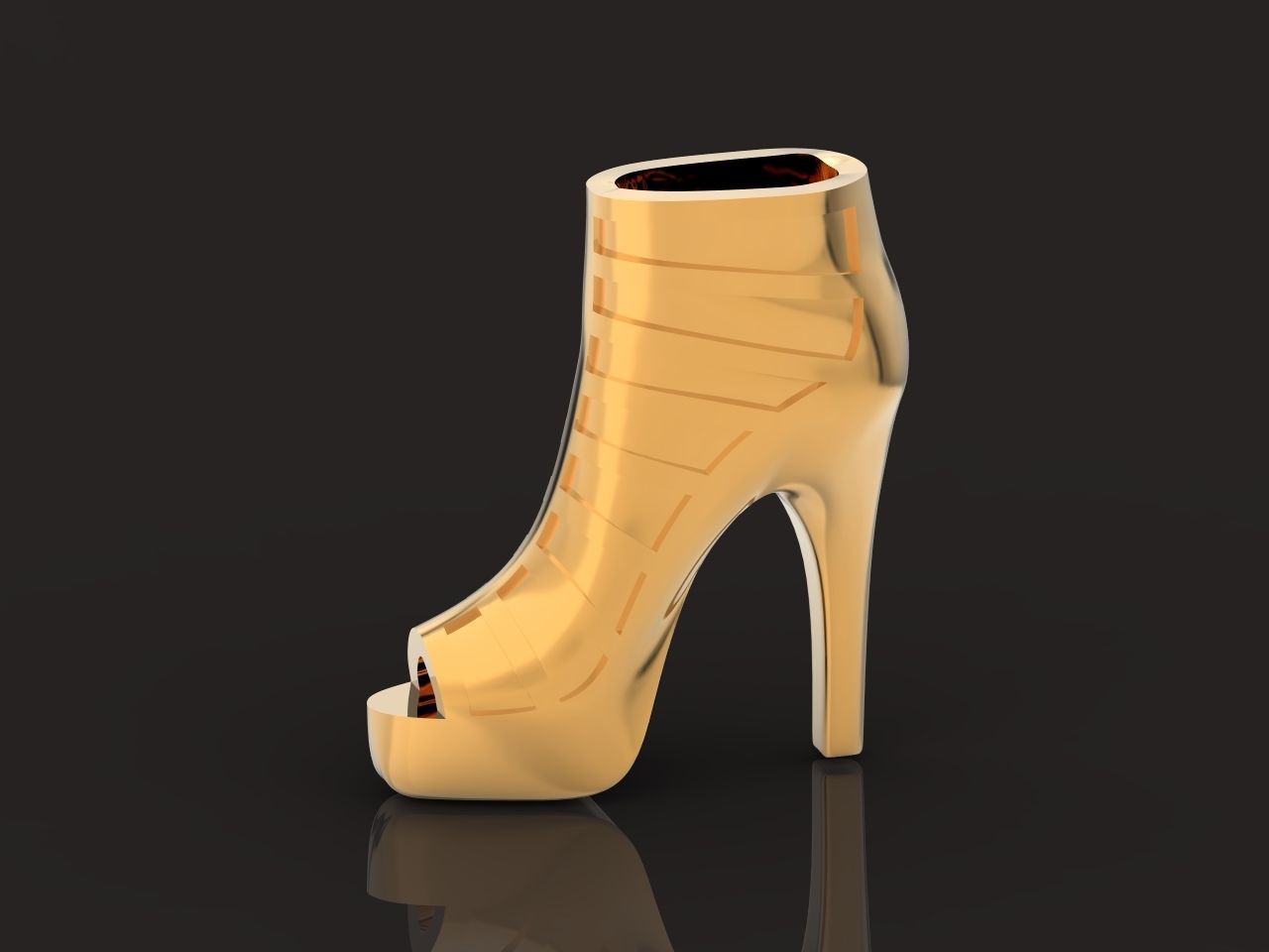 fashionable pendant womens shoes half boots  3D print model_10