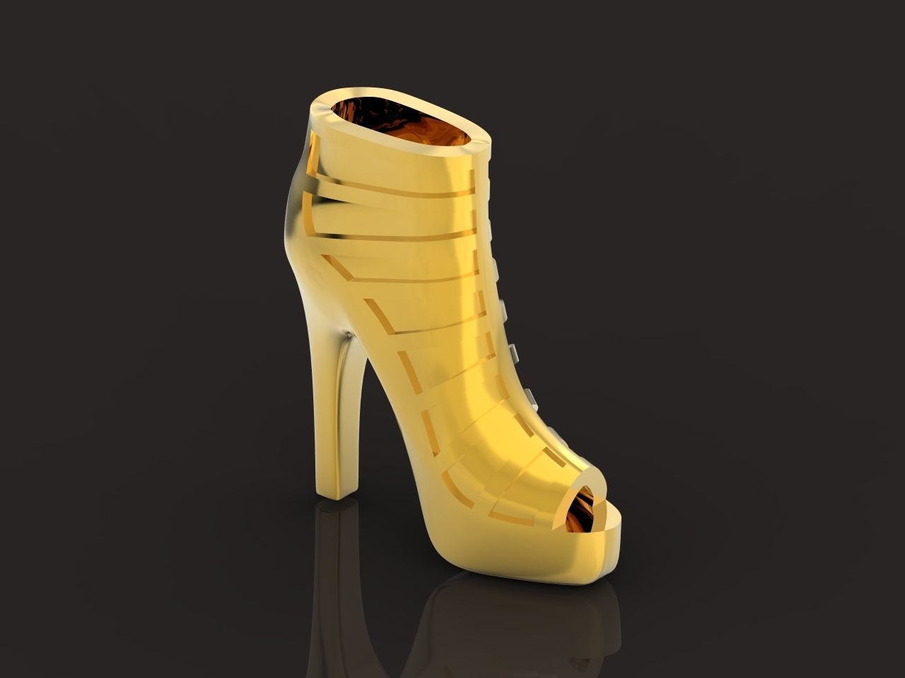 fashionable pendant womens shoes half boots  3D print model_14