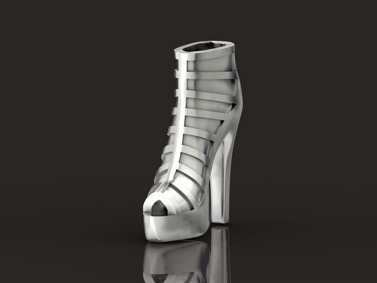 fashionable pendant womens shoes half boots  3D print model_2