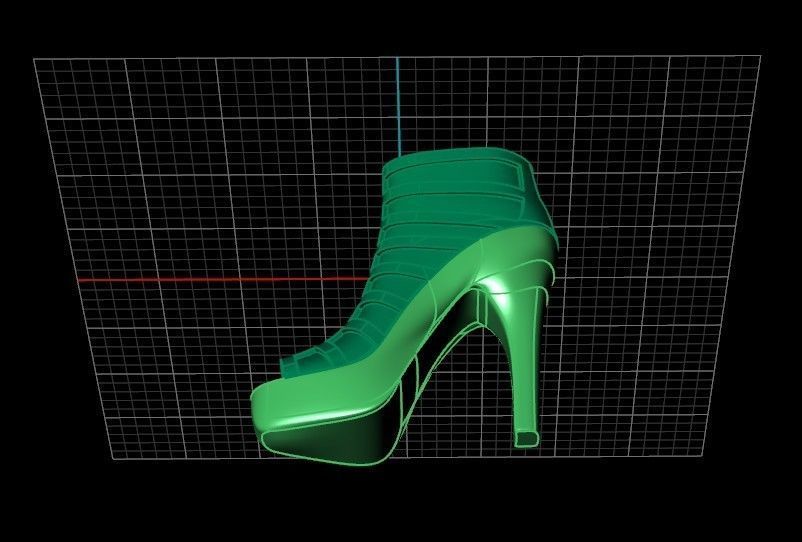 fashionable pendant womens shoes half boots  3D print model_34