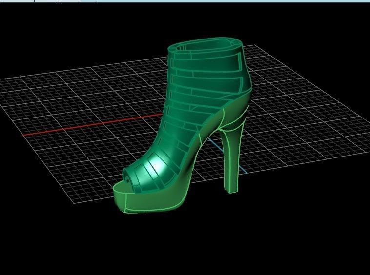 fashionable pendant womens shoes half boots  3D print model_32