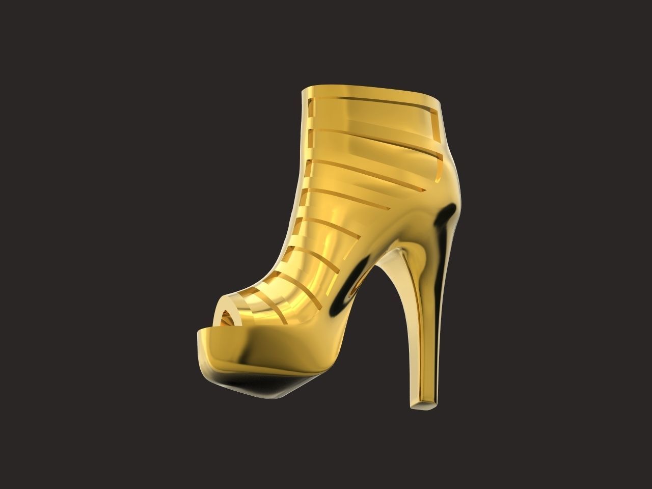 fashionable pendant womens shoes half boots  3D print model_15