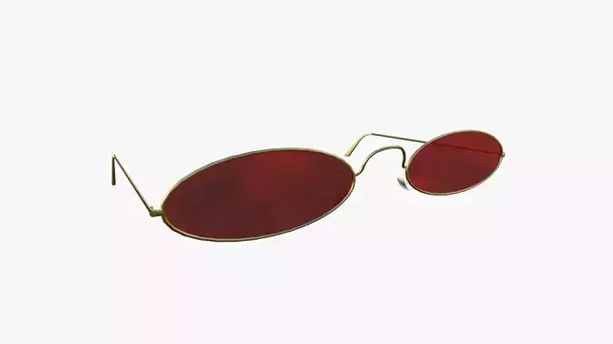 Sunglass F02 Golden Red - Character Design Fashion Low-poly 3D model